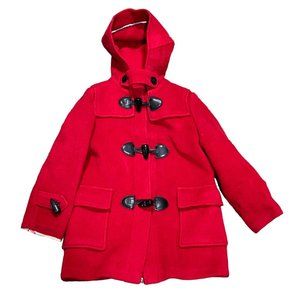 Burberry Britwool Red Toggle Coat Size 6 Children's